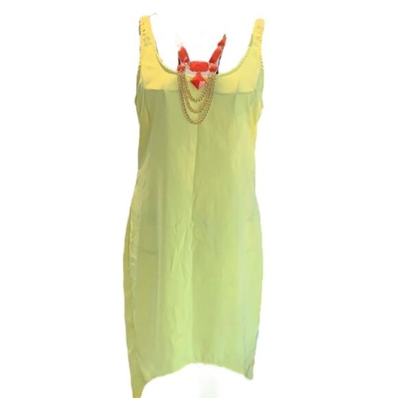 Neon yellow, low back dress coverup size M - Picture 1 of 5